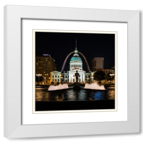 St. Louis Keiner Plaza 2 White Modern Wood Framed Art Print with Double Matting by Galloimages Online