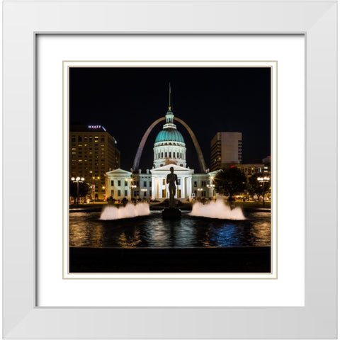St. Louis Keiner Plaza 2 White Modern Wood Framed Art Print with Double Matting by Galloimages Online