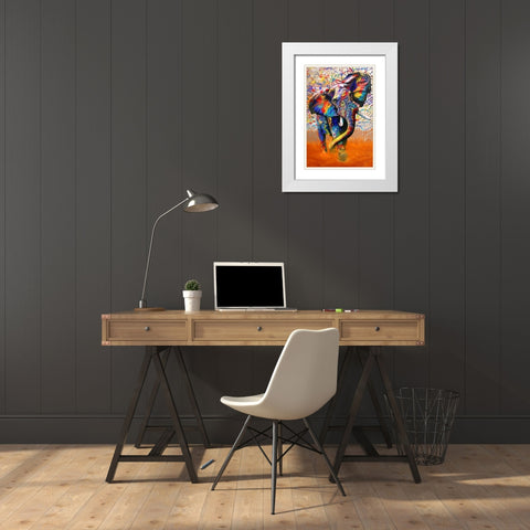 African Colours White Modern Wood Framed Art Print with Double Matting by Stevenson, Graeme