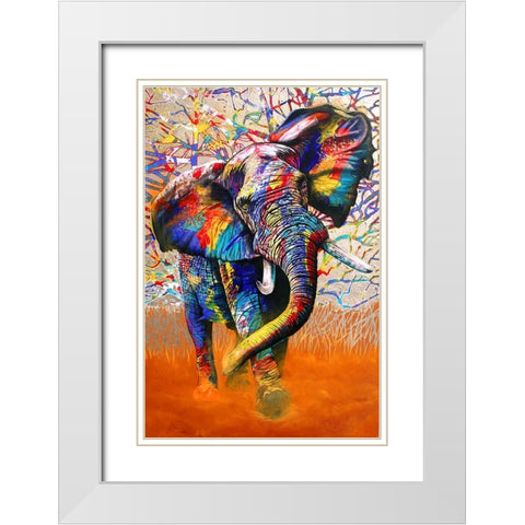 African Colours White Modern Wood Framed Art Print with Double Matting by Stevenson, Graeme