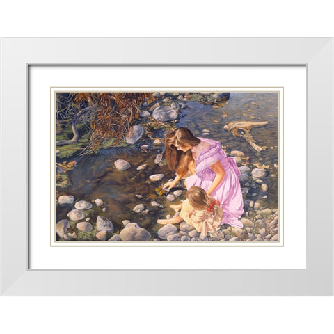 Age Of Innocence White Modern Wood Framed Art Print with Double Matting by Stevenson, Graeme