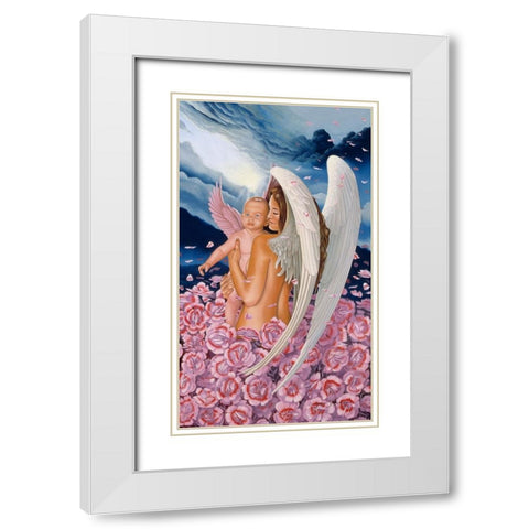 Angel Days White Modern Wood Framed Art Print with Double Matting by Stevenson, Graeme