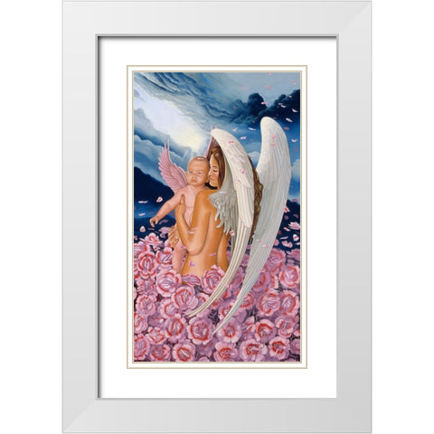 Angel Days White Modern Wood Framed Art Print with Double Matting by Stevenson, Graeme