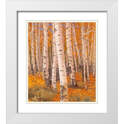 Autumn Eyes White Modern Wood Framed Art Print with Double Matting by Stevenson, Graeme