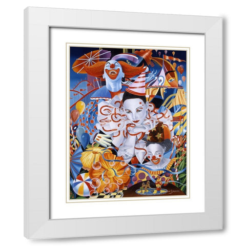Be A Clown White Modern Wood Framed Art Print with Double Matting by Stevenson, Graeme