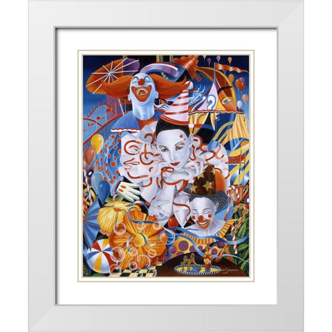 Be A Clown White Modern Wood Framed Art Print with Double Matting by Stevenson, Graeme