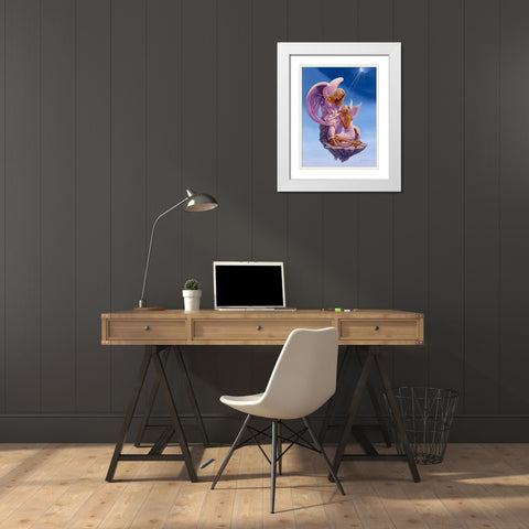 Birth Of An Angel White Modern Wood Framed Art Print with Double Matting by Stevenson, Graeme