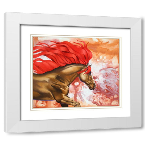 Blood Of The Stallion White Modern Wood Framed Art Print with Double Matting by Stevenson, Graeme