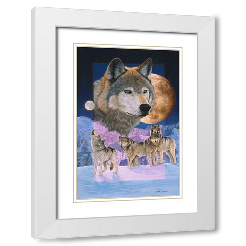 Blue Moon White Modern Wood Framed Art Print with Double Matting by Stevenson, Graeme