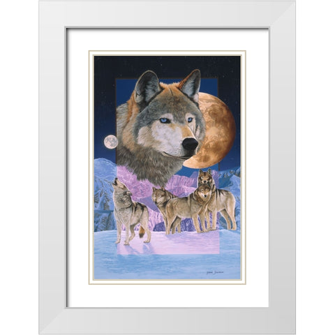 Blue Moon White Modern Wood Framed Art Print with Double Matting by Stevenson, Graeme