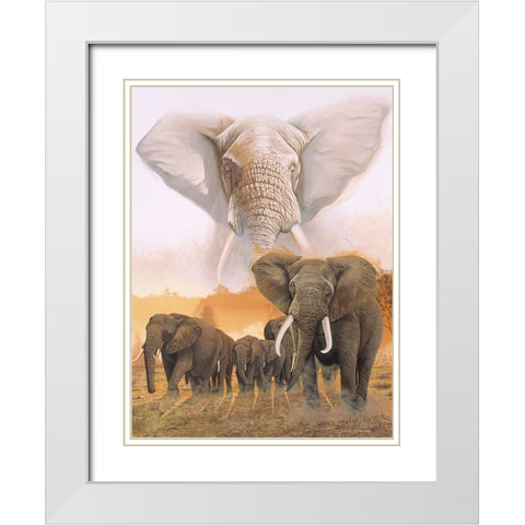 Confrontation White Modern Wood Framed Art Print with Double Matting by Stevenson, Graeme