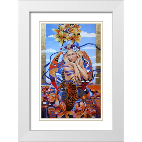 Electric Madonna White Modern Wood Framed Art Print with Double Matting by Stevenson, Graeme