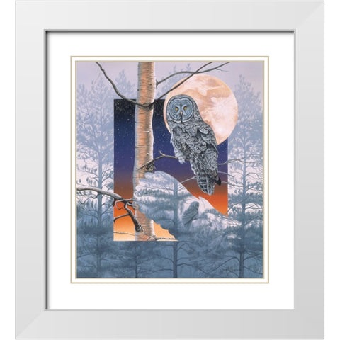 Grey Mists White Modern Wood Framed Art Print with Double Matting by Stevenson, Graeme
