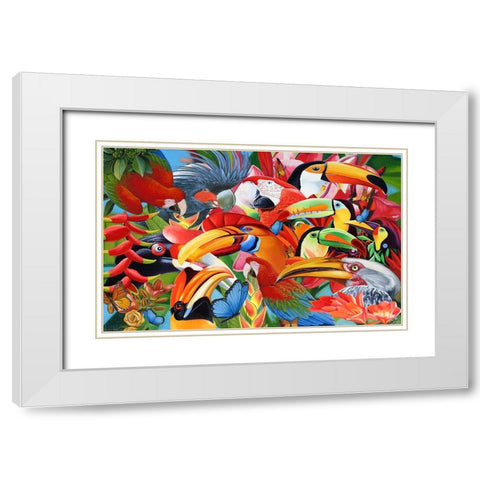 Heads Up 3 White Modern Wood Framed Art Print with Double Matting by Stevenson, Graeme