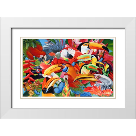 Heads Up 3 White Modern Wood Framed Art Print with Double Matting by Stevenson, Graeme