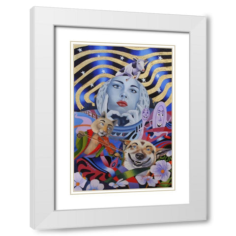 Hey Doddle White Modern Wood Framed Art Print with Double Matting by Stevenson, Graeme