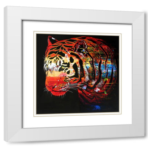 In The Forest Of The Night White Modern Wood Framed Art Print with Double Matting by Stevenson, Graeme