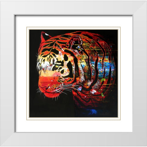 In The Forest Of The Night White Modern Wood Framed Art Print with Double Matting by Stevenson, Graeme