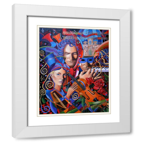 Is That You Beethoven White Modern Wood Framed Art Print with Double Matting by Stevenson, Graeme