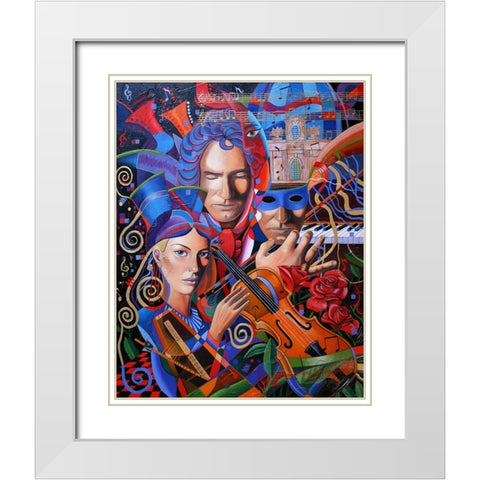 Is That You Beethoven White Modern Wood Framed Art Print with Double Matting by Stevenson, Graeme