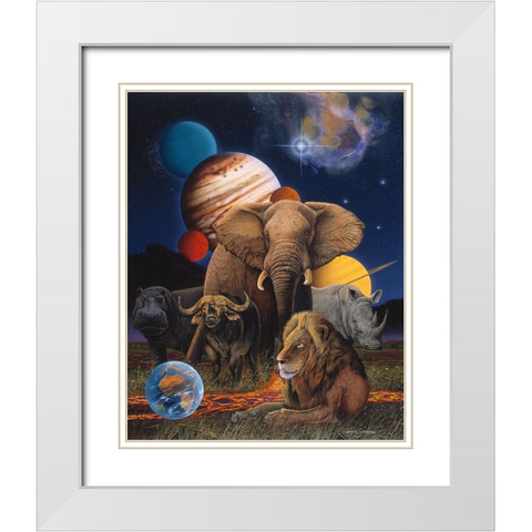 Millenium White Modern Wood Framed Art Print with Double Matting by Stevenson, Graeme