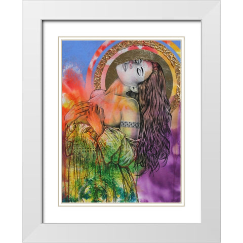 One With God White Modern Wood Framed Art Print with Double Matting by Stevenson, Graeme