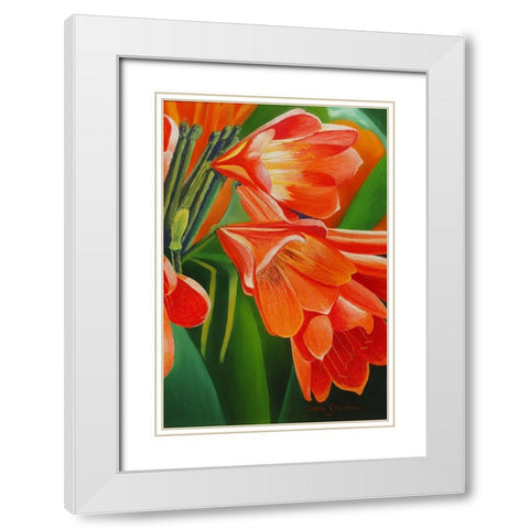 Orange 3 White Modern Wood Framed Art Print with Double Matting by Stevenson, Graeme