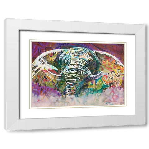 Psycodelic Ele White Modern Wood Framed Art Print with Double Matting by Stevenson, Graeme