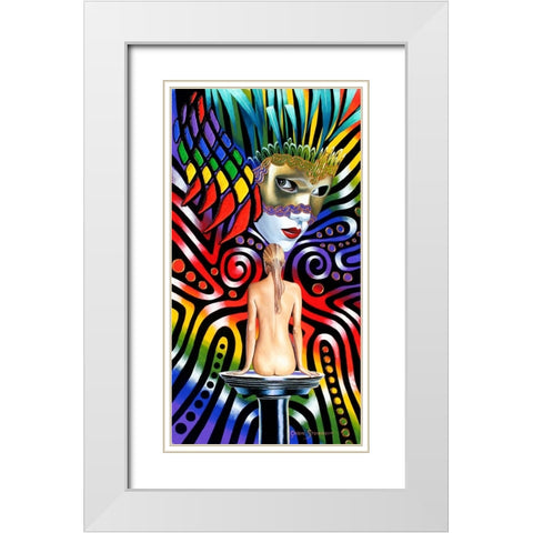 Rainbow Mask White Modern Wood Framed Art Print with Double Matting by Stevenson, Graeme