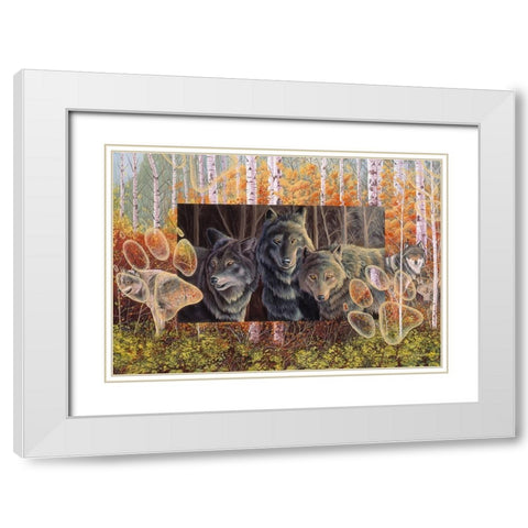 Step Lightly White Modern Wood Framed Art Print with Double Matting by Stevenson, Graeme