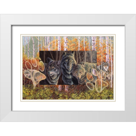 Step Lightly White Modern Wood Framed Art Print with Double Matting by Stevenson, Graeme