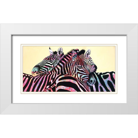 Stripe Me Lucky White Modern Wood Framed Art Print with Double Matting by Stevenson, Graeme