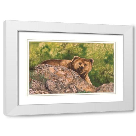 Surprised White Modern Wood Framed Art Print with Double Matting by Stevenson, Graeme