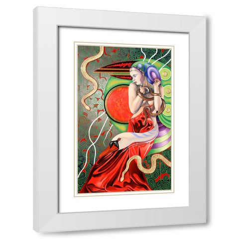 Temptation Of Eve 2 White Modern Wood Framed Art Print with Double Matting by Stevenson, Graeme