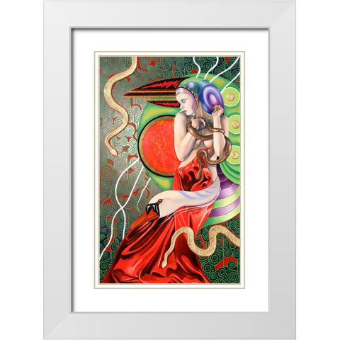 Temptation Of Eve 2 White Modern Wood Framed Art Print with Double Matting by Stevenson, Graeme