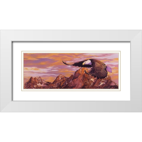 Teton Majesty White Modern Wood Framed Art Print with Double Matting by Stevenson, Graeme
