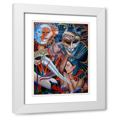That Night White Modern Wood Framed Art Print with Double Matting by Stevenson, Graeme