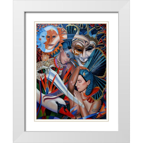 That Night White Modern Wood Framed Art Print with Double Matting by Stevenson, Graeme