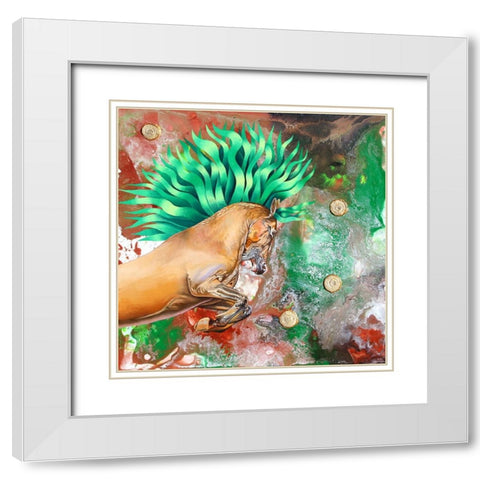 The Emerald Prince White Modern Wood Framed Art Print with Double Matting by Stevenson, Graeme