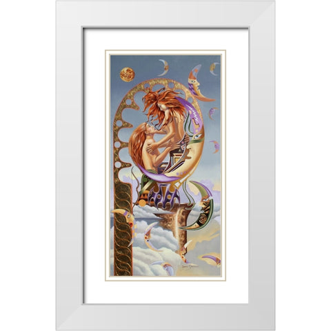 The Huntress White Modern Wood Framed Art Print with Double Matting by Stevenson, Graeme