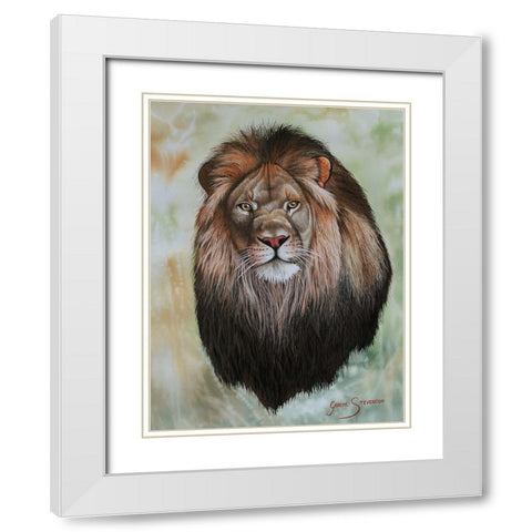 The King White Modern Wood Framed Art Print with Double Matting by Stevenson, Graeme