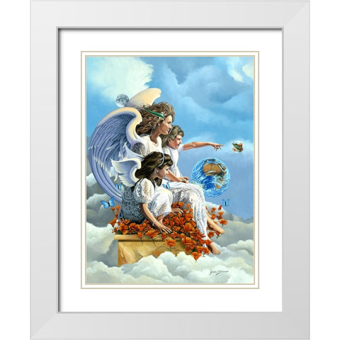 The Last Frog White Modern Wood Framed Art Print with Double Matting by Stevenson, Graeme