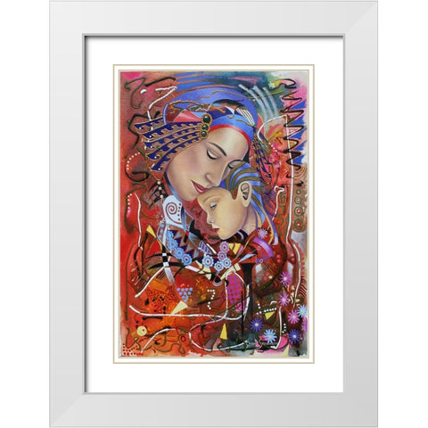 The Madonna White Modern Wood Framed Art Print with Double Matting by Stevenson, Graeme