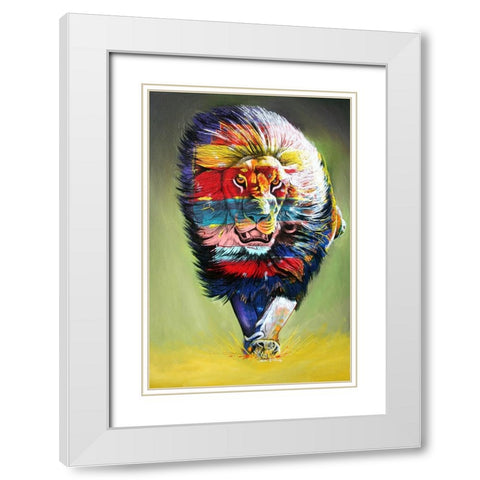 The Rainbow Hunter White Modern Wood Framed Art Print with Double Matting by Stevenson, Graeme