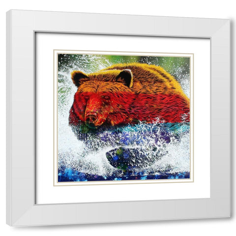The River Charge White Modern Wood Framed Art Print with Double Matting by Stevenson, Graeme