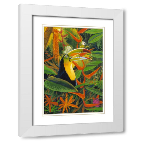 Toucan Colors White Modern Wood Framed Art Print with Double Matting by Stevenson, Graeme