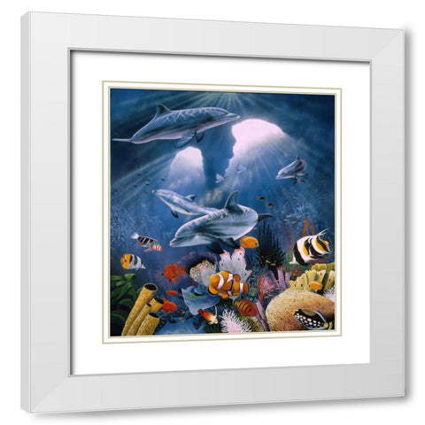 Twilight White Modern Wood Framed Art Print with Double Matting by Stevenson, Graeme