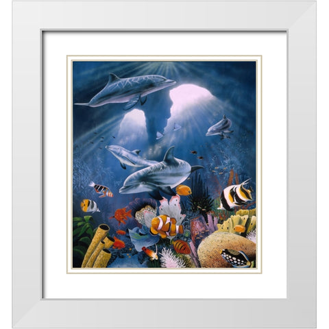 Twilight White Modern Wood Framed Art Print with Double Matting by Stevenson, Graeme