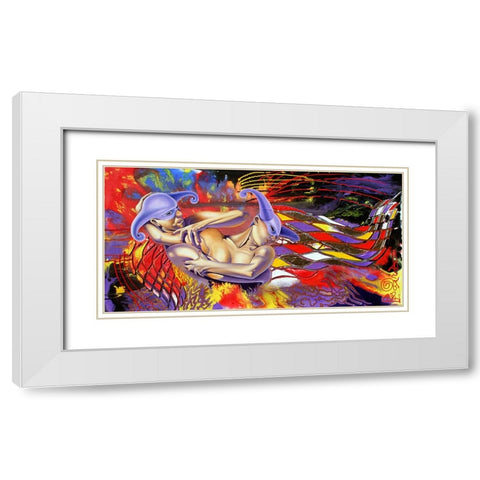 Universal Struggle White Modern Wood Framed Art Print with Double Matting by Stevenson, Graeme
