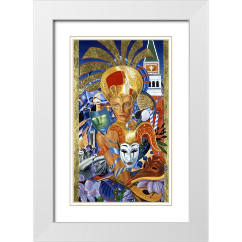Venice Awaits White Modern Wood Framed Art Print with Double Matting by Stevenson, Graeme